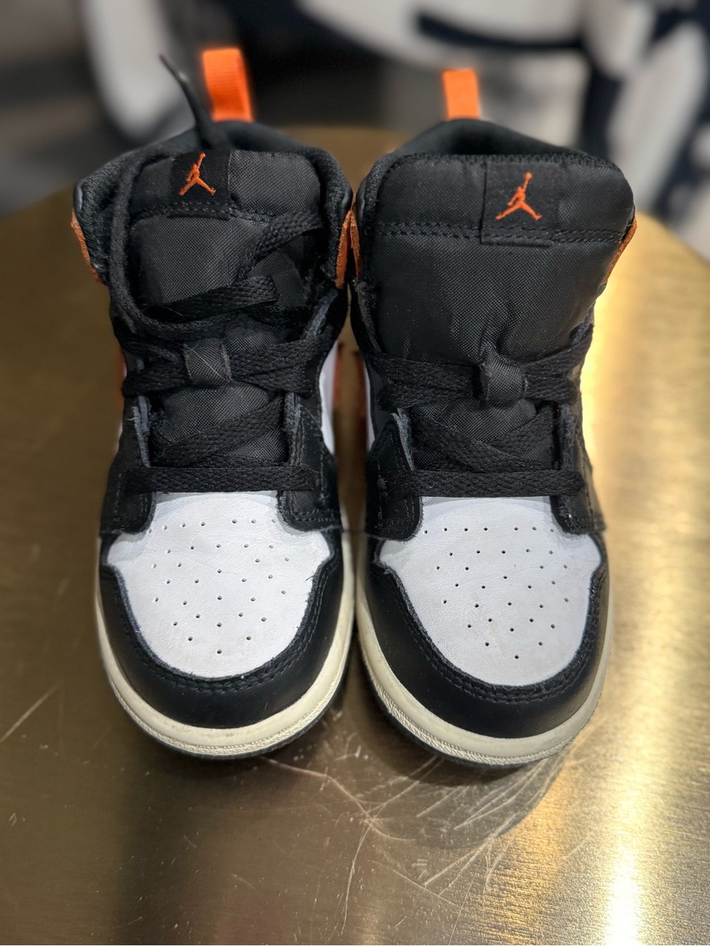 Jordan 1 High-Top Sneakers - Black, White & Orange